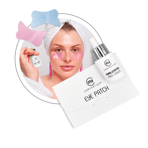 maschera contorno occhi con patch occhi riutilizzabili e siero con acido ialuronico di my lamination